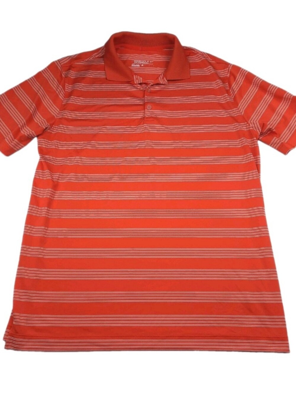 Nike Golf Tour Performance Dri-Fit Golf Polo Orange Stripe Mens Size L